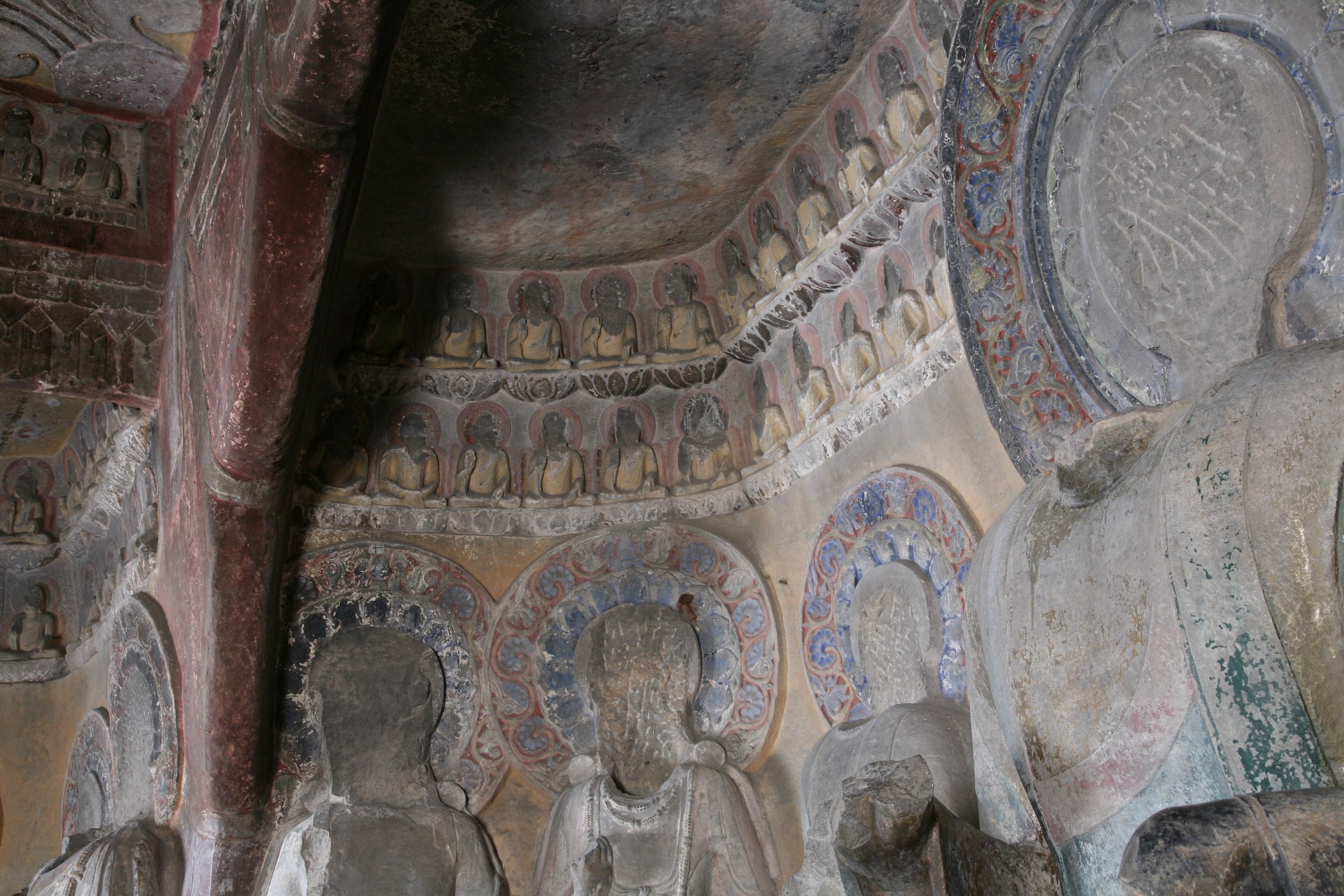 Xiangtangshan South Cave interior east wall niche upper level