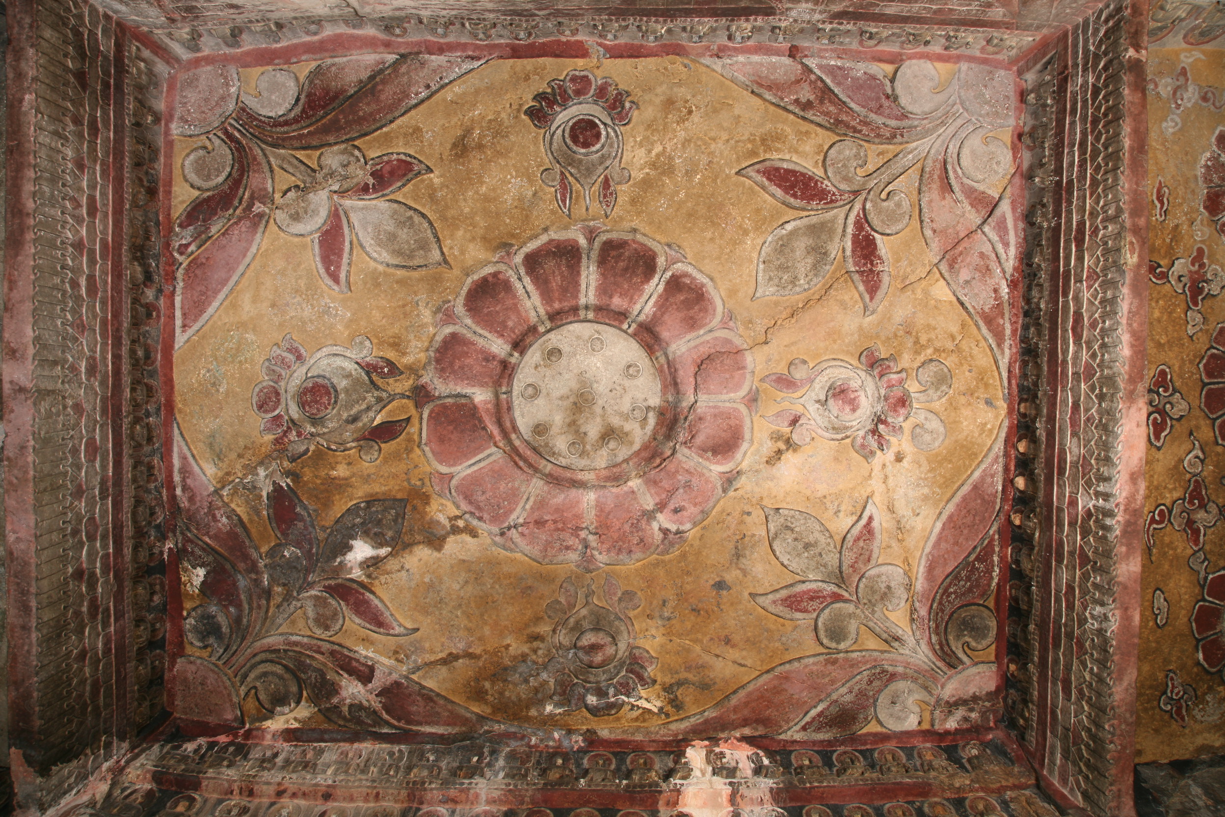 Xiangtangshan South Cave lotus ceiling